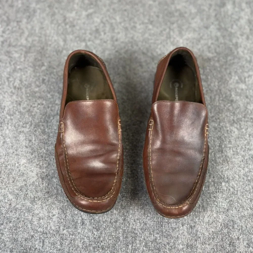 Rockport Shoes Mens 11.5M Brown Leather Driving Loafers Moccasins Preppy Classic